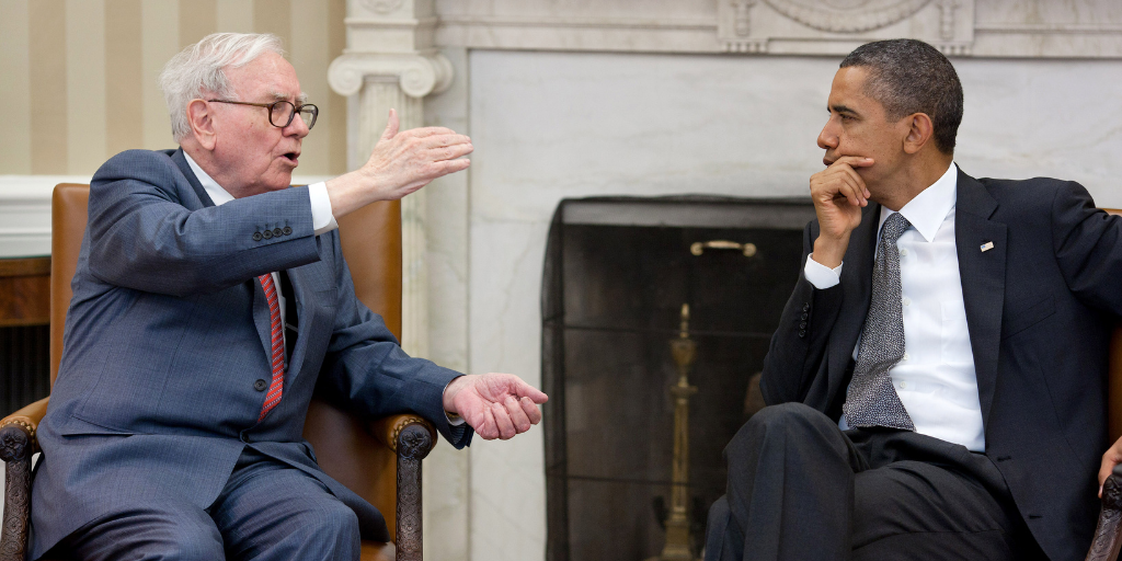 Warren Buffett with Barack Obama in the White House in 2011